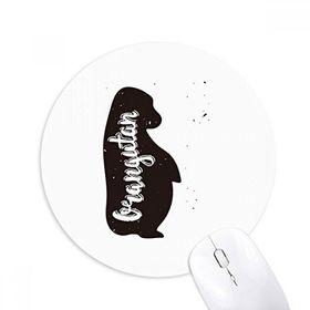 Dıythinker Orangutan Siyah Beyaz Hayvan Baskılı Yuvarlak Kaymaz Kauçuk Mouse Pad