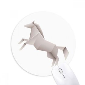Dıythinker Origami Geometrik Soyut Ev Desenli Baskılı Yuvarlak Kaymaz Kauçuk Mouse Pad