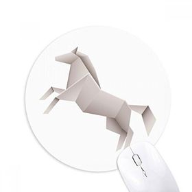 Dıythinker Origami Geometrik Soyut Ev Desenli Baskılı Yuvarlak Kaymaz Kauçuk Mouse Pad