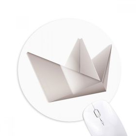 Dıythinker Origami Geometrik Soyut Gemi Desenli Baskılı Yuvarlak Kaymaz Kauçuk Mouse Pad