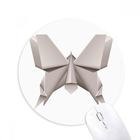 Dıythinker Origami Geometrik Soyut Kelebek Desenli Baskılı Yuvarlak Kaymaz Kauçuk Mouse Pad