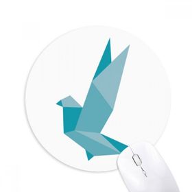 Dıythinker Origami Soyut Grenn Güvercin Desenli Baskılı Yuvarlak Kaymaz Kauçuk Mouse Pad