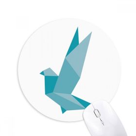 Dıythinker Origami Soyut Grenn Güvercin Desenli Baskılı Yuvarlak Kaymaz Kauçuk Mouse Pad