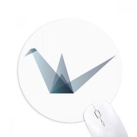 Dıythinker Origami Soyut Vinç Geometrik Şekilli Baskılı Yuvarlak Kaymaz Kauçuk Mouse Pad