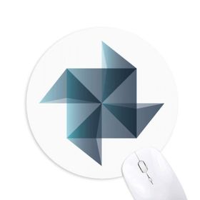 Dıythinker Origami Soyut Yel Değirmeni Geometrik Şekilli Baskılı Yuvarlak Kaymaz Kauçuk Mouse Pad