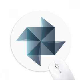 Dıythinker Origami Soyut Yel Değirmeni Geometrik Şekilli Baskılı Yuvarlak Kaymaz Kauçuk Mouse Pad