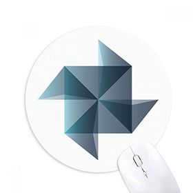 Dıythinker Origami Soyut Yel Değirmeni Geometrik Şekilli Baskılı Yuvarlak Kaymaz Kauçuk Mouse Pad
