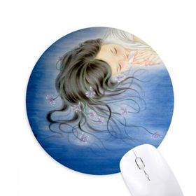Dıythinker Orkide Fantezi Kız Çin Stili Suluboya Baskılı Yuvarlak Kaymaz Kauçuk Mouse Pad