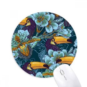 Dıythinker Orkide Kuş Kare Sürekli Desen Hayvan Baskılı Yuvarlak Kaymaz Kauçuk Mouse Pad