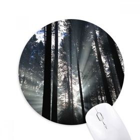 Dıythinker Orman Güneş Işığı Bilim Doğa Manzarası Baskılı Yuvarlak Kaymaz Kauçuk Mouse Pad