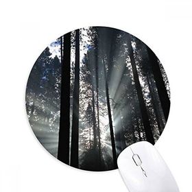 Dıythinker Orman Güneş Işığı Bilim Doğa Manzarası Baskılı Yuvarlak Kaymaz Kauçuk Mouse Pad