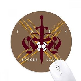 Dıythinker Orta Çağ Kılıç Futbol Ligi Totem Baskılı Yuvarlak Kaymaz Kauçuk Mouse Pad