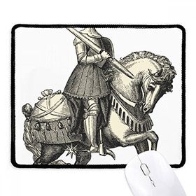 Dıythinker Orta Çağ Şövalyeleri Avrupa Çizgi Çizimi Kaymaz Siyah Başlıklı Kenarlar Mouse Pad