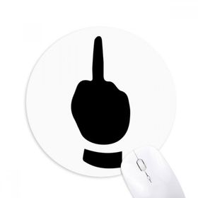 Dıythinker Orta Parmak Jest Silüeti Desenli Baskılı Yuvarlak Kaymaz Kauçuk Mouse Pad