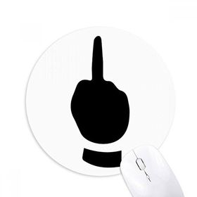 Dıythinker Orta Parmak Jest Silüeti Desenli Baskılı Yuvarlak Kaymaz Kauçuk Mouse Pad