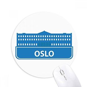 Dıythinker Oslo Norveç Mavi Simgesi Desenli Baskılı Yuvarlak Kaymaz Kauçuk Mouse Pad