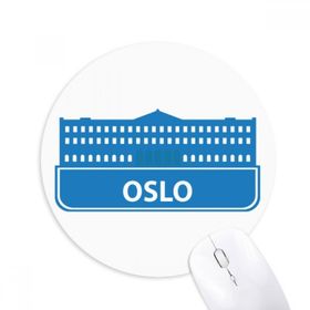 Dıythinker Oslo Norveç Mavi Simgesi Desenli Baskılı Yuvarlak Kaymaz Kauçuk Mouse Pad