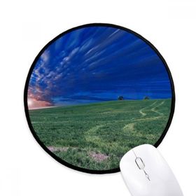 Dıythinker Otlak Yeşil Mavi Gökyüzü Yuvarlak Kaymaz Mouse Pad
