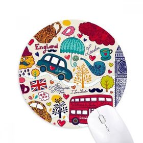 Dıythinker Otobüs Kulesi İngiltere Büyük Ben Kent Simgesi Baskılı Yuvarlak Kaymaz Kauçuk Mouse Pad