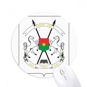 Dıythinker Ouagadougou Burkina Faso Ulusal Amblem Baskılı Yuvarlak Kaymaz Kauçuk Mouse Pad