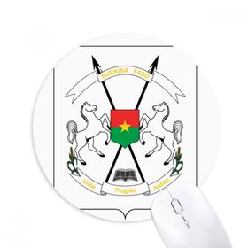 Dıythinker Ouagadougou Burkina Faso Ulusal Amblem Baskılı Yuvarlak Kaymaz Kauçuk Mouse Pad
