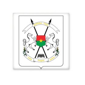 Dıythinker Ouagadougou Burkina Faso Ulusal Amblem Parlak 10x10 cm Seramik Karo
