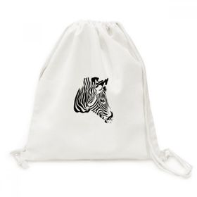 Dıythinker Özelliği Zebra Kafası Kahverengi Hayvan Kanvas İpli Sırt Çantası