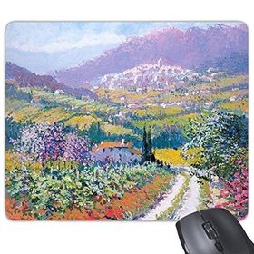 Dıythinker Paddy Parterre Kırsal Gerçekçilik Yağlı Okullar Baskı Baskılı Dikdörtgen Kaymaz Kauçuk Mouse Pad
