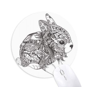 Dıythinker Paint Rabbit Friend Company Baskılı Yuvarlak Kaymaz Kauçuk Mouse Pad
