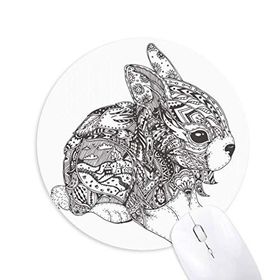 Dıythinker Paint Rabbit Friend Company Baskılı Yuvarlak Kaymaz Kauçuk Mouse Pad