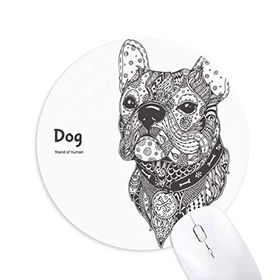 Dıythinker Paint Run Dog Friend Company Baskılı Yuvarlak Kaymaz Kauçuk Mouse Pad