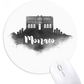 Dıythinker Palais Princier de Monaco Mürekkep Şehir Yuvarlak Kaymaz Kauçuk Mouse Pad
