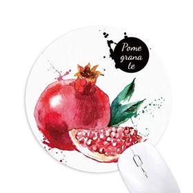 Dıythinker Pamegranate Meyve Lezzetli Sağlıklı Suluboya Baskılı Yuvarlak Kaymaz Kauçuk Mouse Pad
