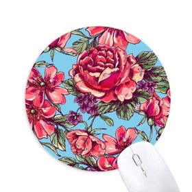 Dıythinker Pantolon Çiçek Hayat Yaprak Gökyüzü Baskılı Yuvarlak Kaymaz Kauçuk Mouse Pad