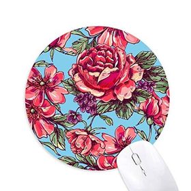 Dıythinker Pantolon Çiçek Hayat Yaprak Gökyüzü Baskılı Yuvarlak Kaymaz Kauçuk Mouse Pad
