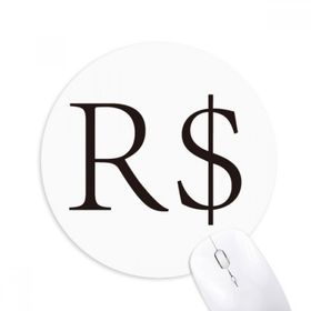 Dıythinker Para Birimi Sembolü Brezilya Gerçek Baskılı Yuvarlak Kaymaz Kauçuk Mouse Pad