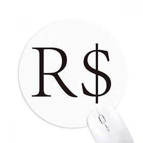 Dıythinker Para Birimi Sembolü Brezilya Gerçek Baskılı Yuvarlak Kaymaz Kauçuk Mouse Pad
