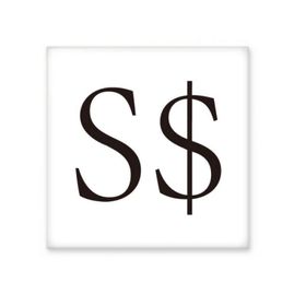 Dıythinker Para Birimi Sembolü Singapur Doları Seramik 10x10 cm Seramik Karo