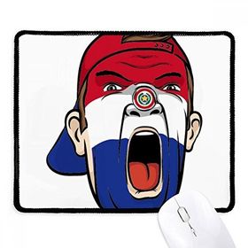 Dıythinker Paraguay Bayrağı Yüz Makyaj Maskesi Kap Kaymaz Mouse Pad