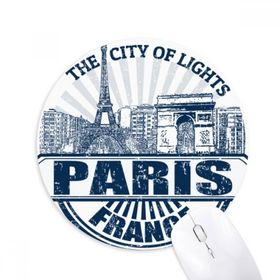 Dıythinker Paris Fransa Bayrağı Eyfel Kulesi Mimarisi Baskılı Yuvarlak Kaymaz Kauçuk Mouse Pad