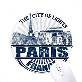 Dıythinker Paris Fransa Bayrağı Eyfel Kulesi Mimarisi Baskılı Yuvarlak Kaymaz Kauçuk Mouse Pad