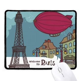 Dıythinker Paris Uçak Gemisi Fransa Eyfel Kulesi Manzara Kaymaz Siyah Başlıklı Kenarlar Mouse Pad