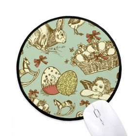 Dıythinker Paskalya Din Festivali Renkli Açı At Yuvarlak Kaymaz Mouse Pad