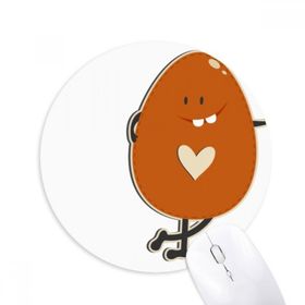 Dıythinker Paskalya Dini Festival Kahverengi Yumurta Baskılı Yuvarlak Kaymaz Kauçuk Mouse Pad