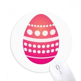 Dıythinker Paskalya Dini Festival Pembe Noktalar Yumurta Baskılı Yuvarlak Kaymaz Kauçuk Mouse Pad