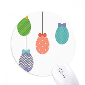 Dıythinker Paskalya Dini Festivali Asılı Renkli Yumurta Baskılı Yuvarlak Kaymaz Kauçuk Mouse Pad