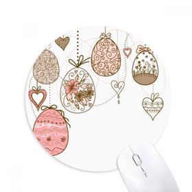 Dıythinker Paskalya Dini Sevimli Pembe Asılı Renkli Yumurta Baskılı Yuvarlak Kaymaz Kauçuk Mouse Pad