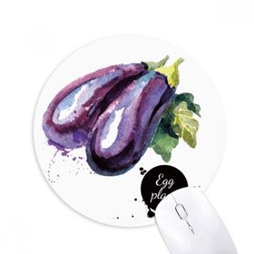 Dıythinker Patlıcan Sebze Lezzetli Sağlıklı Suluboya Baskılı Yuvarlak Kaymaz Kauçuk Mouse Pad