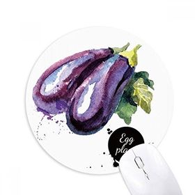 Dıythinker Patlıcan Sebze Lezzetli Sağlıklı Suluboya Baskılı Yuvarlak Kaymaz Kauçuk Mouse Pad