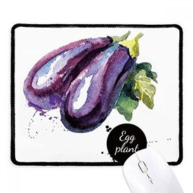 Dıythinker Patlıcan Sebze Lezzetli Sağlıklı Suluboya Kaymaz Siyah Başlıklı Kenarlar Mouse Pad